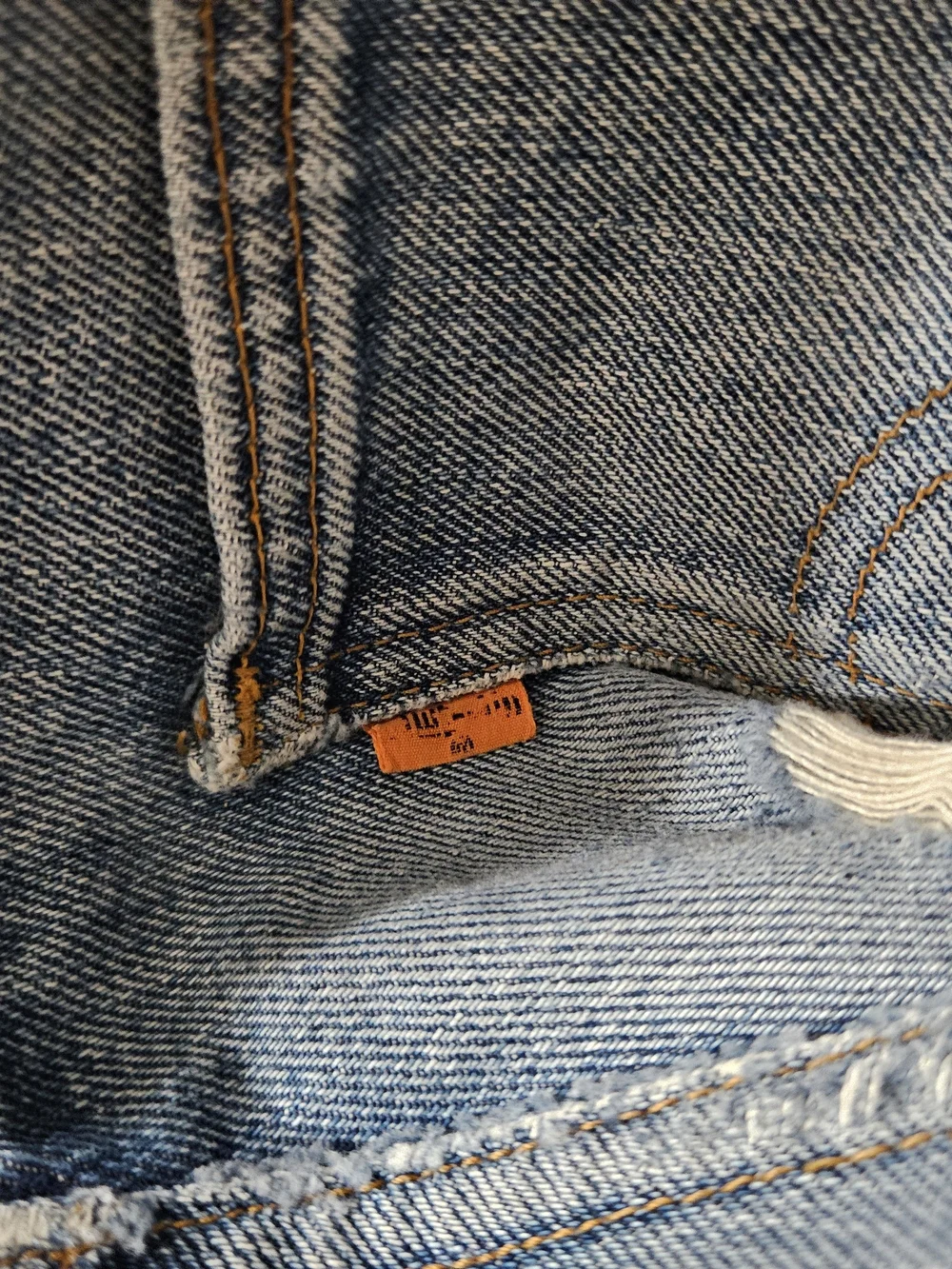 Levis Vintage Orange Tab Distressed Rear Shorts